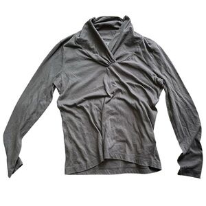 Lands' End woman’s size small petite Charcoal Cowl Neck Top